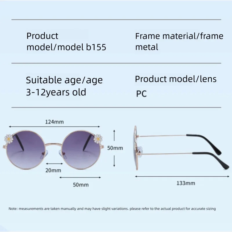 Childrens Round Frame Flower Baby Outing Sunshade Concave Style Dressing Po Sunglasses Trendy 251023