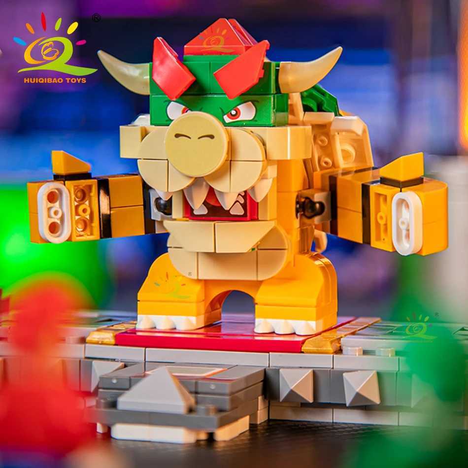 HUIQIBAO TOYS 491Pcs Boys DIY Japanese Games Cartoon Koopa With Combat Platform Building Blocks Bricks Toys Children Adult Gift C251023