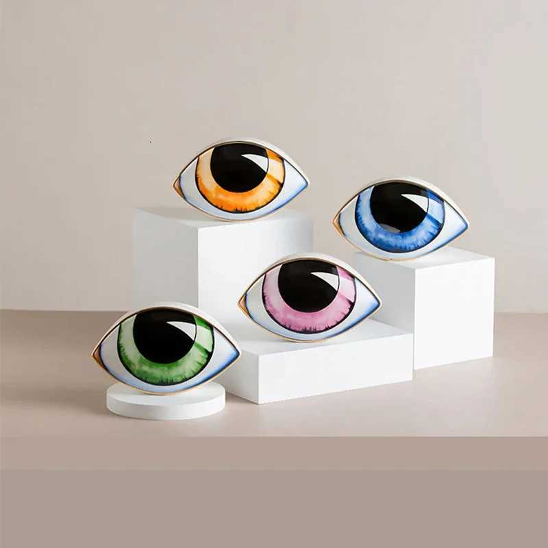 Nordic Style Ceramic Devils Eye He Decor Eye Abstract Ornament Scpture Statues Study Ro Abstract Decoration Gift Giving Y251025