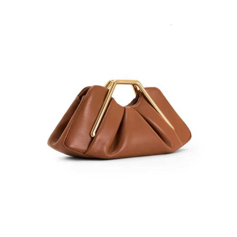 Luxury Soft Brown Cloud Bag for Women Leather Hobos Retro Cloud Crossbody Bag Phone Bag Designer Clutch Clip Bag Female Bolsa Z251024