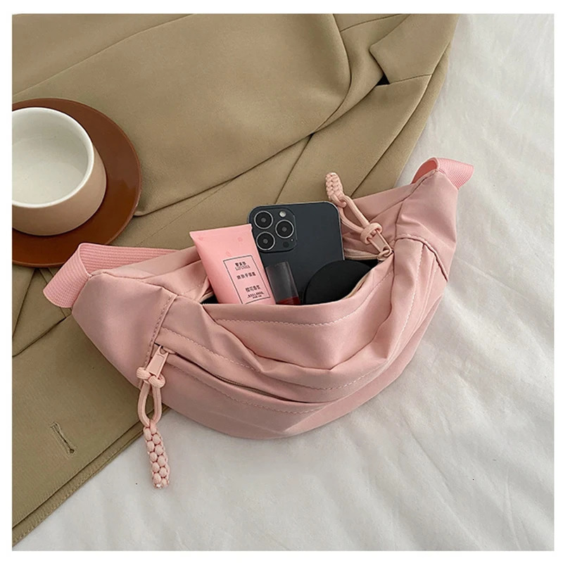 Chest Bag Banana bag for Women Sling Crossbody Waist Pack Canvas Running Waist Bag Casual Fanny Packs Sport Half Moon Belt Bag 251023
