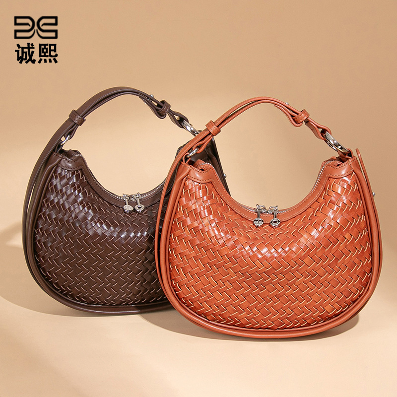 2025 New Handbag High Quality Pu Leather Woven design Bag Single-shoulder Underarm Bag for Women