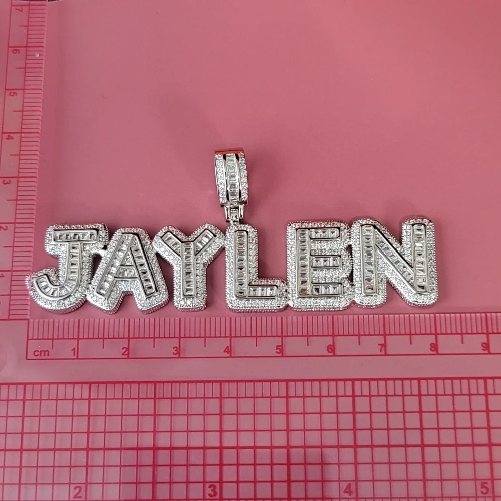 Hip Hop Cubic Zircon Custom Name Iced Out Letter Necklaces Cubic Zirconia For Men Women Jewelry Personalized For Her Gifts 251023