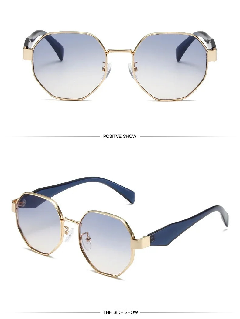 Retro Sunglasses Women Fashion Polygonal Metal Frame Sunglasses Men Decorative Sun Glasses Uv400 251023