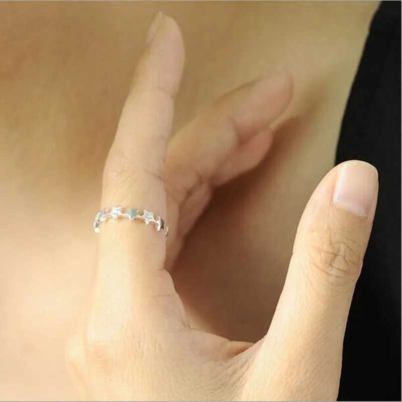 925 Sterling Silver Jewelry Fashion Small Fresh Stars Crystal Prevention Simple Beautiful Opening RingsXJ251025