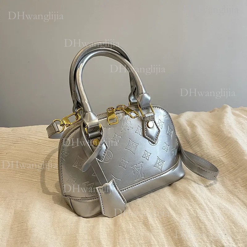 DHGM Trendy Red Shoulder Bag 2025 - Glossy Shell Clutch Crossbody Purse for Women dh4300051