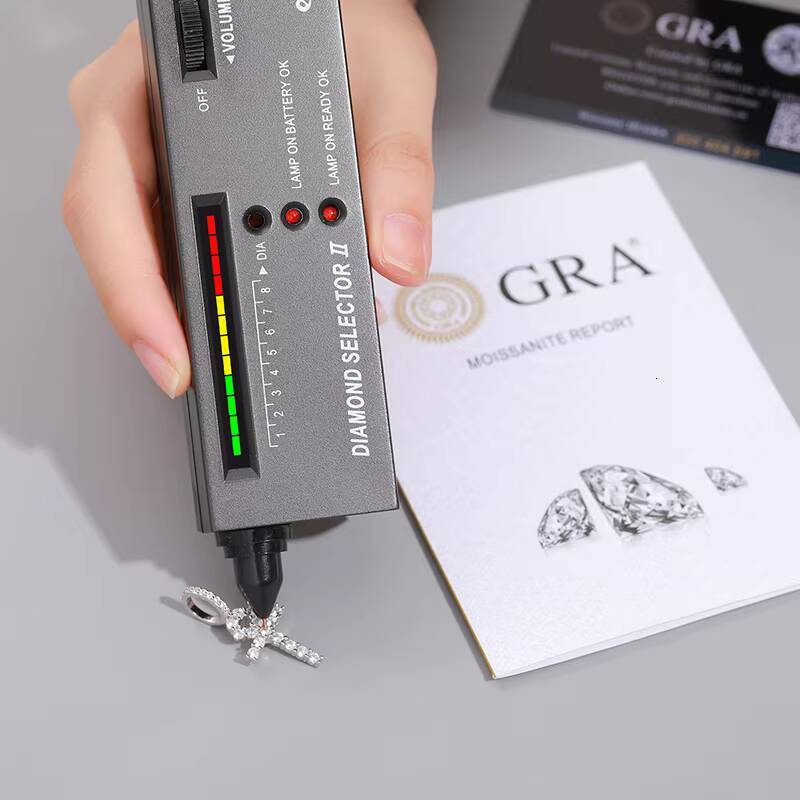 Fashion Jewelry 925 Sterling Silver VVS Moissanite Diamond Ankh Cross Pendant Necklace