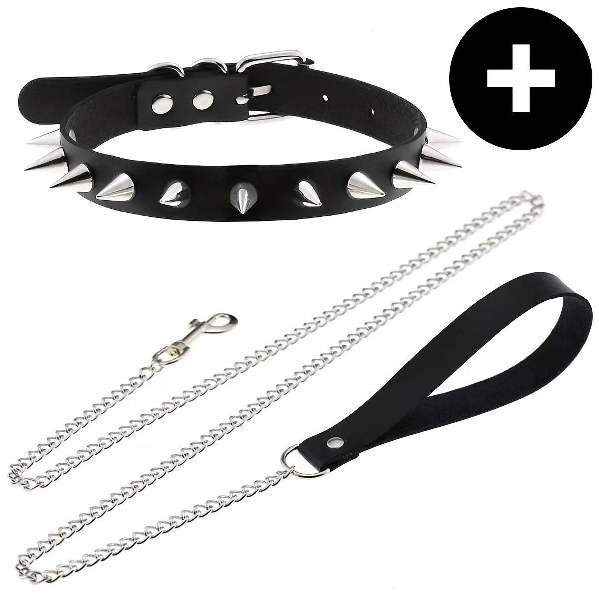 Gothic Punk Pu Leather Choker With Leash Adjustable Collar Necklace For Women Perfect For Halloween Everyday Wear 251023