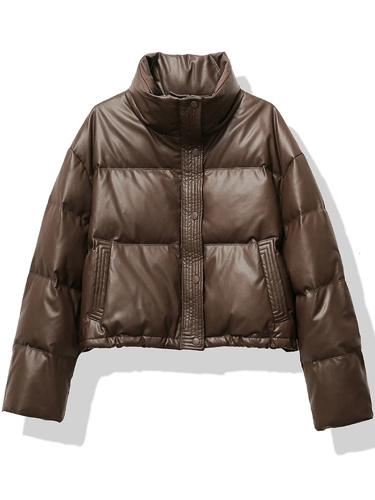 HELIAR Women Thickened Mock Neck Cottonpadded Jacket Single Breasted Pocket Casual Down Coat Winter Warm Loose Short Coat Fall 251020