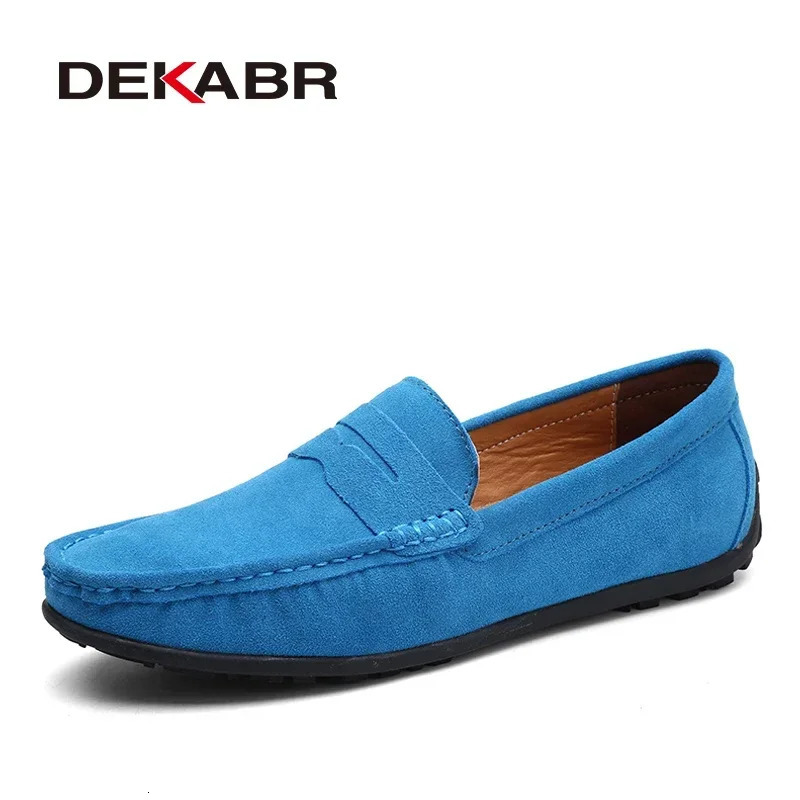 DEKABR Fashion Summer Style Soft Loafers Genuine Leather High Quality Flat Casual Shoes Breathable Men Flats Driving Shoes 251023