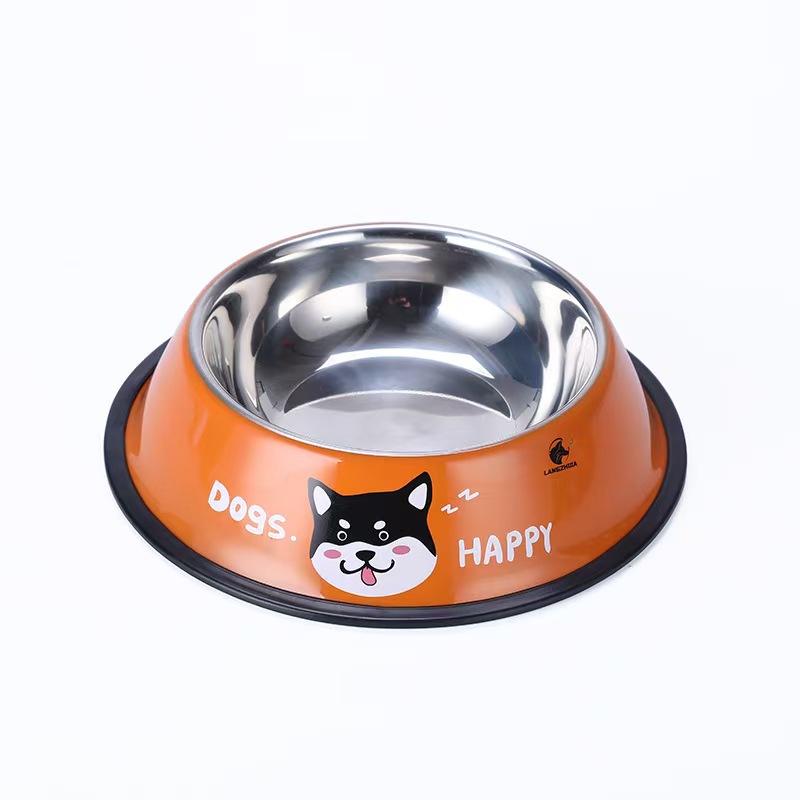 K3296 Non-slip and wear-resistant stainless steel double pet bowl