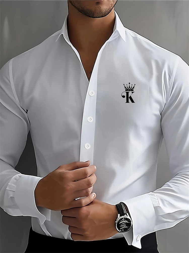 Fashion Solid Color Mens Professional Shirt Temperament Buttons Shirt Longsleeved Lapel Casual Comfortable Spring Clothing 251023