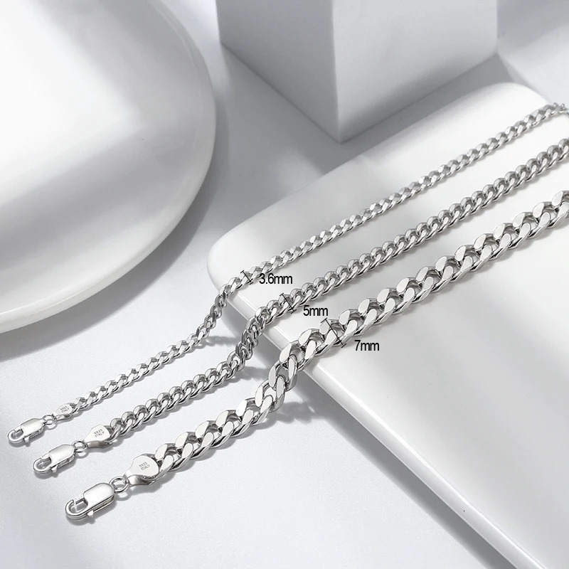 ORSA JEWELS Cuban Chain Bracelet for Uinsex 925 Sterling Silver Vintage Cuban Curb Links Wristband Gift Jewelry SB104 251023