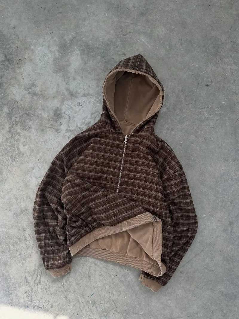 New Doublesided Plaid Zipper Hoodie Women Y2K Harajuku Hip Hop Popular Casual Joker Super Dan Hoodie Sweater Strtwear C251025