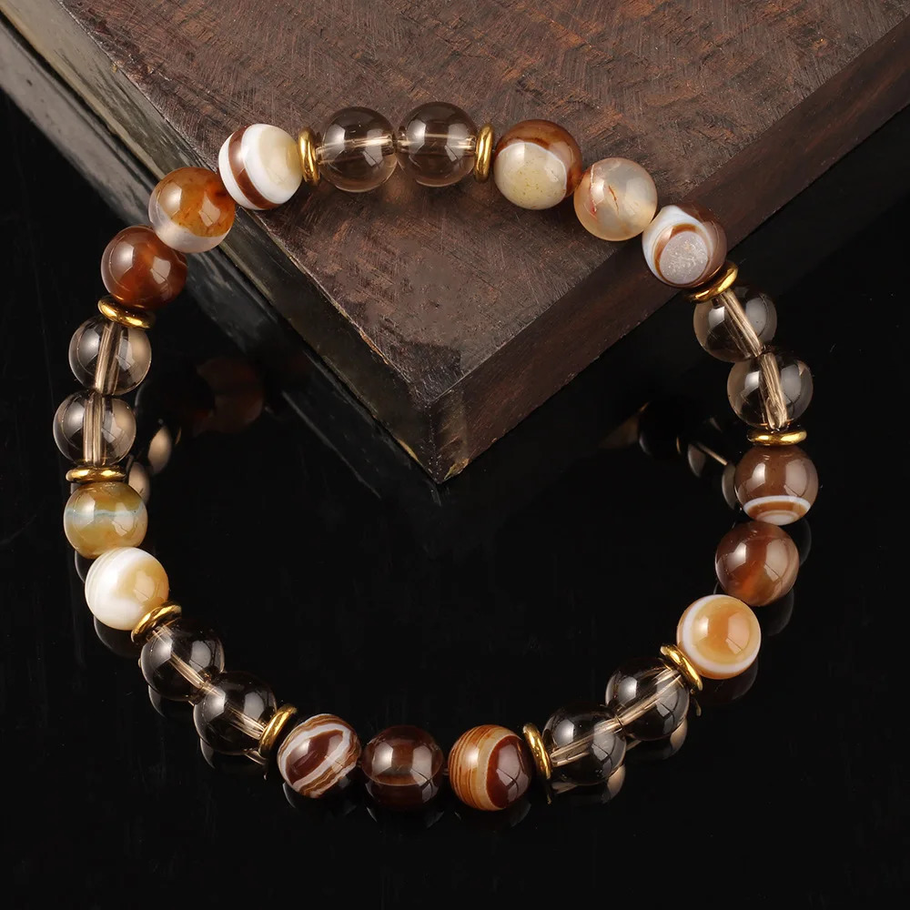 Premium Brown Beaded Bracelet Handmade Bracelet Fashionable Elastic Rope Bracelet Unisex The Gift to Give 251023