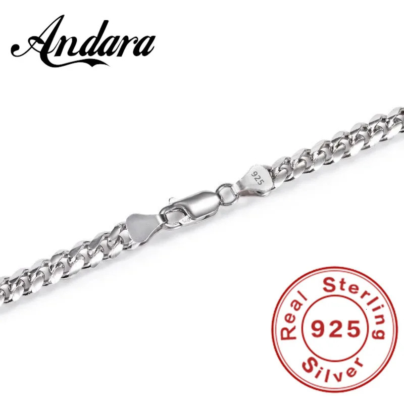 Original 925 Sterling Silver 8MM Cuban Necklace Men Women Wedding Fine Jewelry Accessories Party Gift 251013