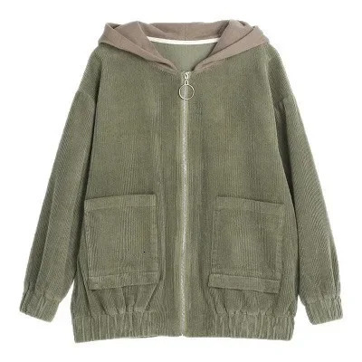 Loose Fit Corduroy Short Jacket Womens Autumn Of The Season Style Korean Version plus Size Coat Top Casual 251015