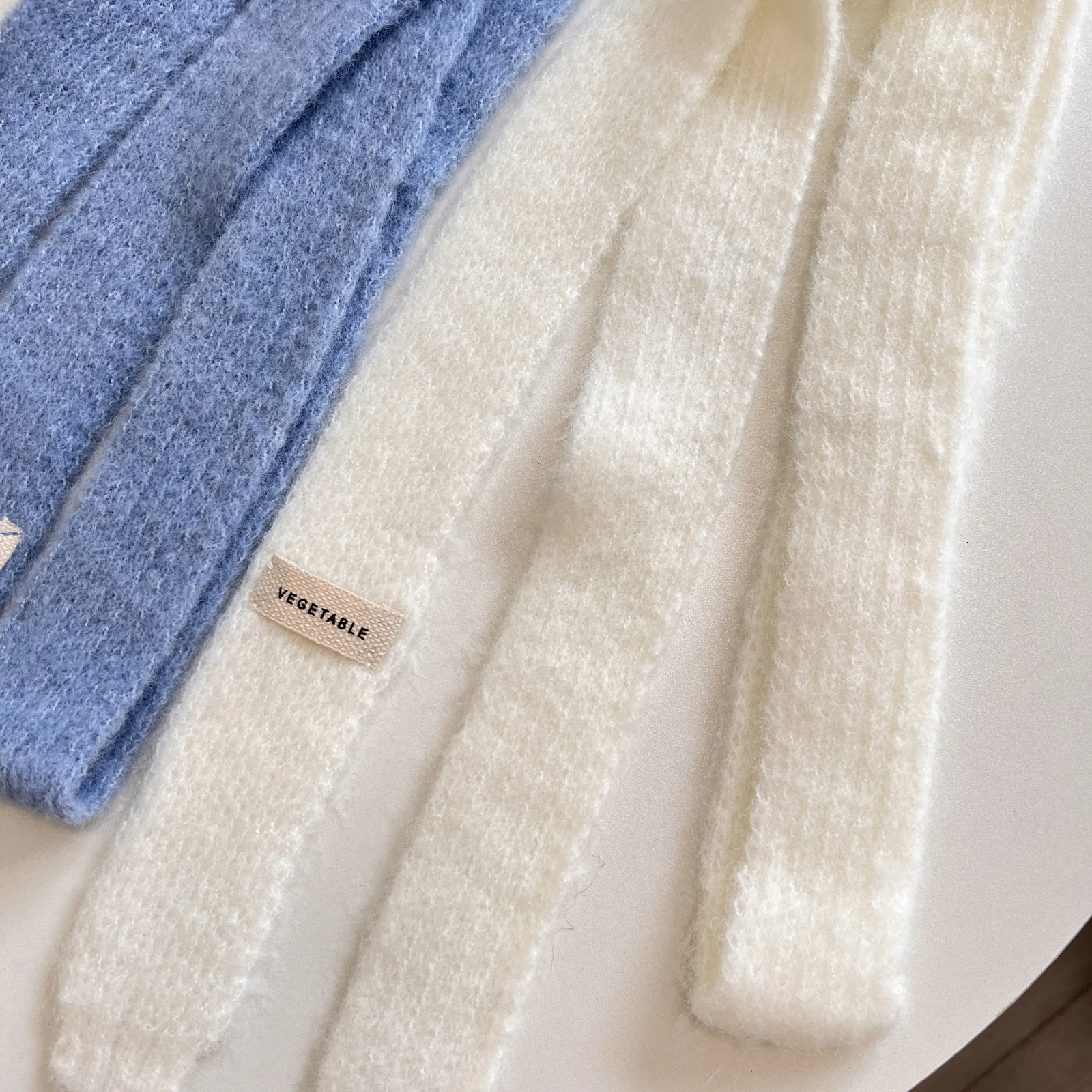 Knitted Scarves Korean Style Thin Scarf Fashionable Plush Long Solid Scarf Womens Mink Fur Y2K Girl Scarf for Warm 251024