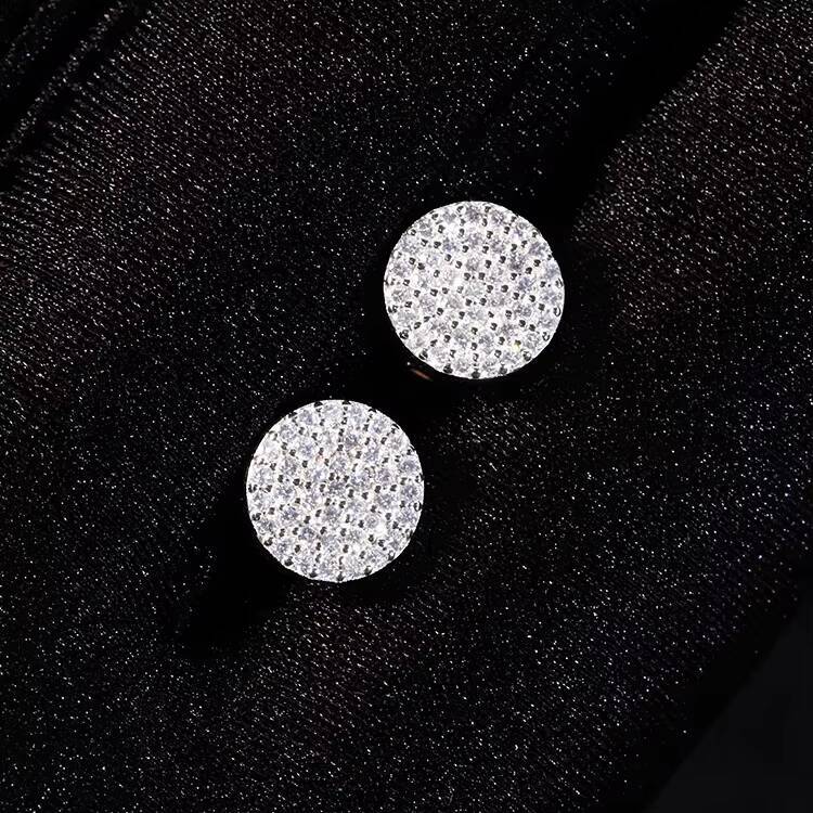 Fashion Moissanite Earrings Jewelry 925 Sterling Silver With D Color Moissanite Stud Earrings for Man Women
