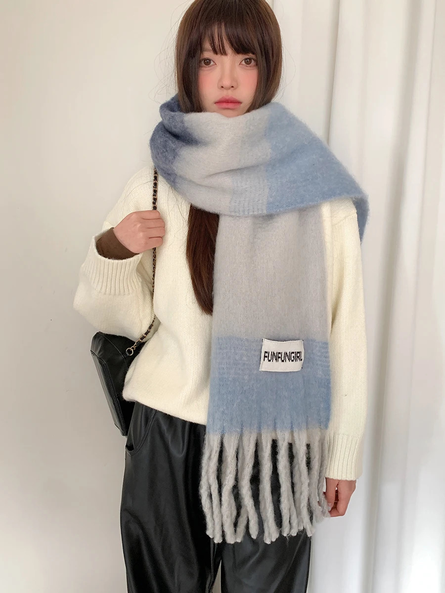 Red Christmas Thick Scarf Womens Autumn And Winter Warm AntiCold Neck Scarf Versatile Student Shawl For The Year 251024