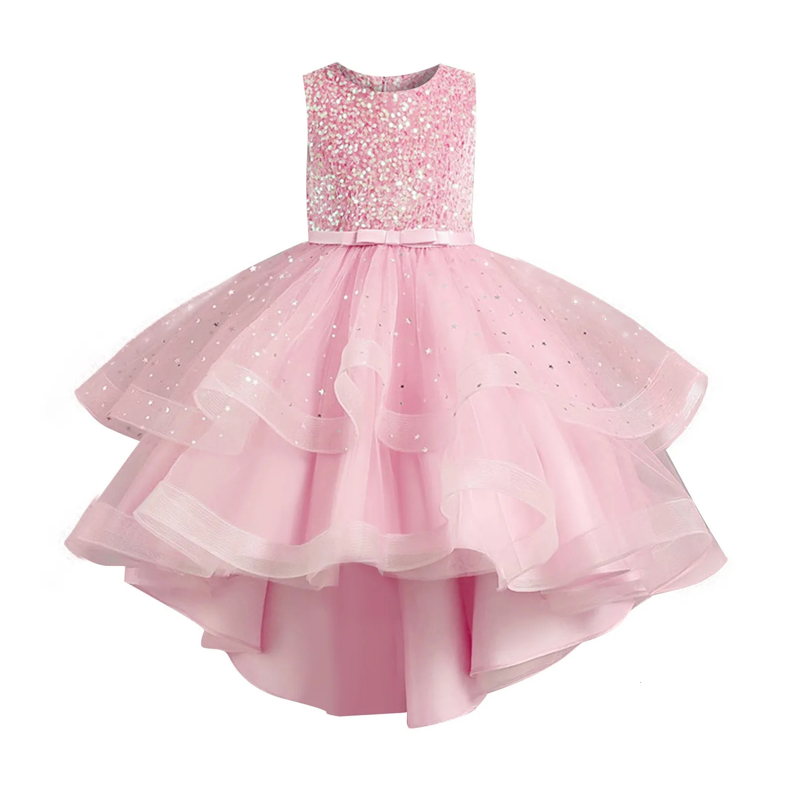 Beautiful Little Girls Ruffled Tiered Birthday Wedding Party Ball Gowns Flower Girl Formal Toddler Cupcake Pageant Dress 251023