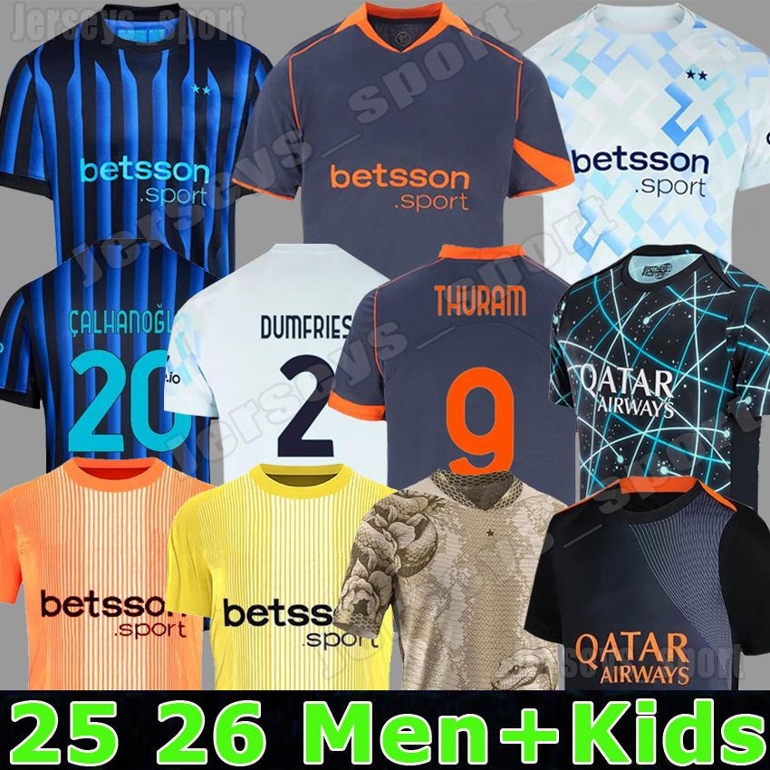 XXXL 4XL 25 26 LAUTARO THURAM Soccer Jerseys Inter 2025 2026 BONNY BASTONI DUMFRIES BARELLA CALHANOGLU MILANJersey Football Shirts Goalkeeper SOMMER Men Kids Kits