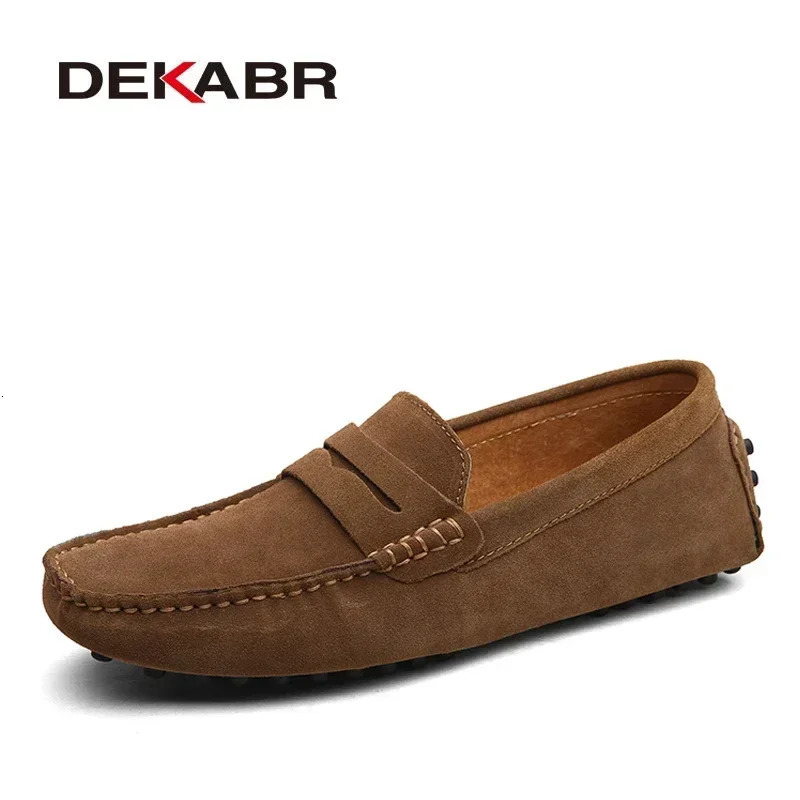 DEKABR Size 49 Men Casual Shoes Fashion Men Shoes Genuine Leather Men Loafers Moccasins Slip On Mens Flats Male Driving Shoes 251023