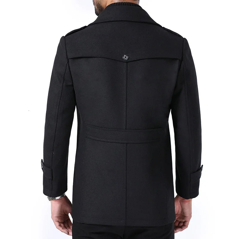 Winter Business Casual Wool Coat Men jackets Mens Woolen Coats Fashion Thicken Mid Length Trench Solid Warm Outerwear 251017