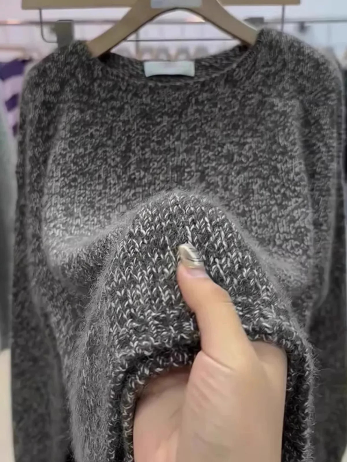 This years soft waxy yarn grey 100 pure cashmere sweater women loose thick sweater base wool sweater 251023