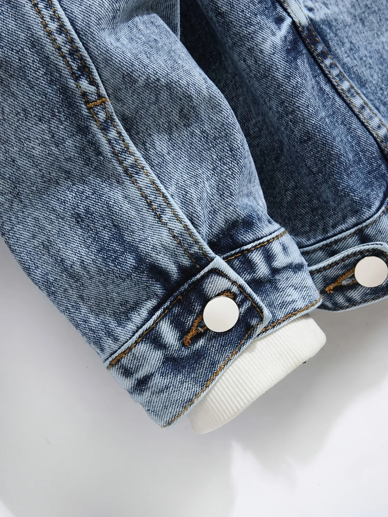 1PC Mens Four Seasons Explosion Destruction Washed Stone Wash Print Light Jacket Everyday American Street Casual Denim 251017