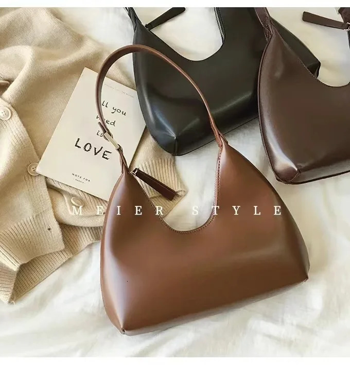 Retro and minimalist underarm bag moon shaped dental temperament shoulder handbag textured womens stick 251018