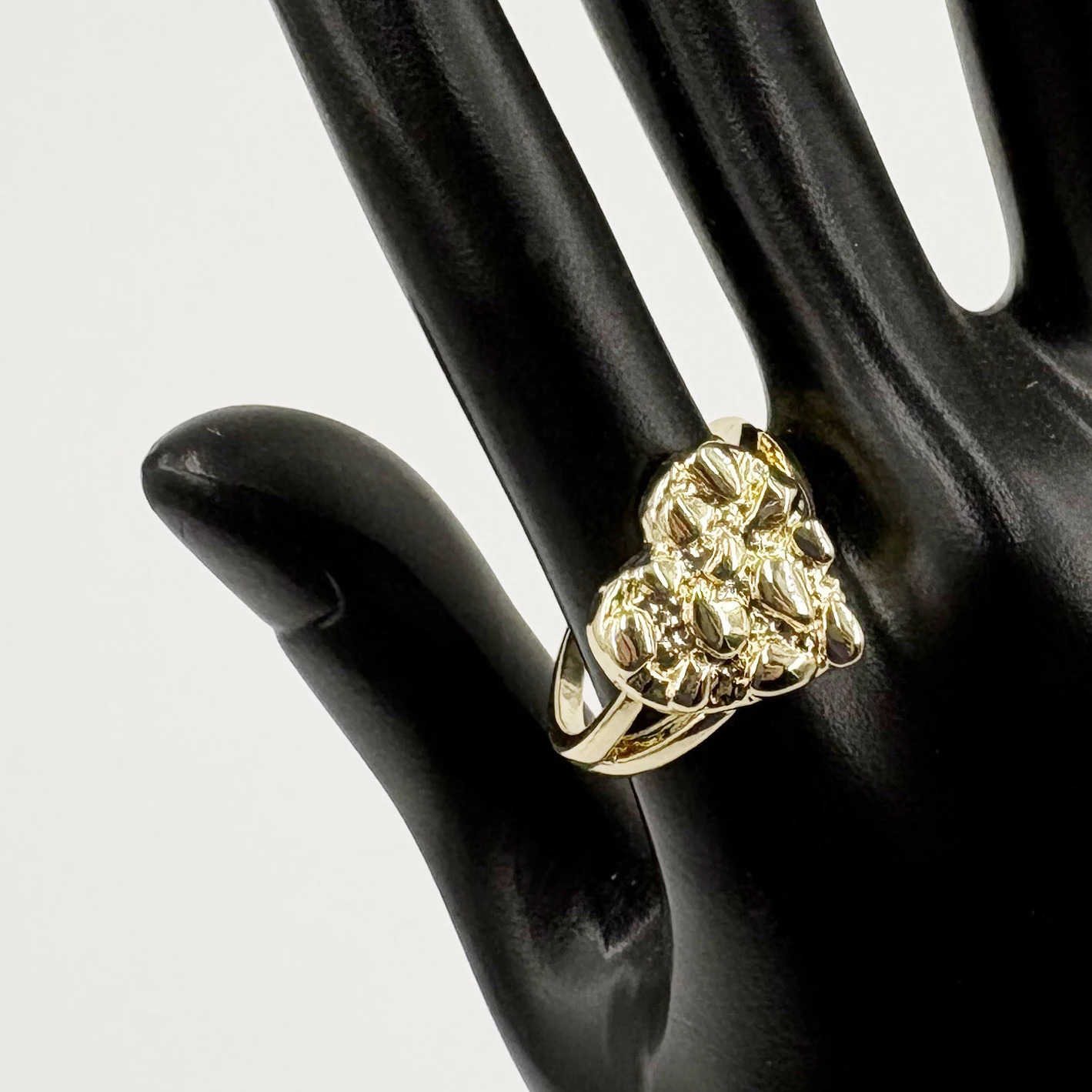 14mm Heart Shape Finger Ring for Women Hip Hop Style 14K Gold Plated Nugget Jewelry Gift for Girlfriend Valentines Day 251020