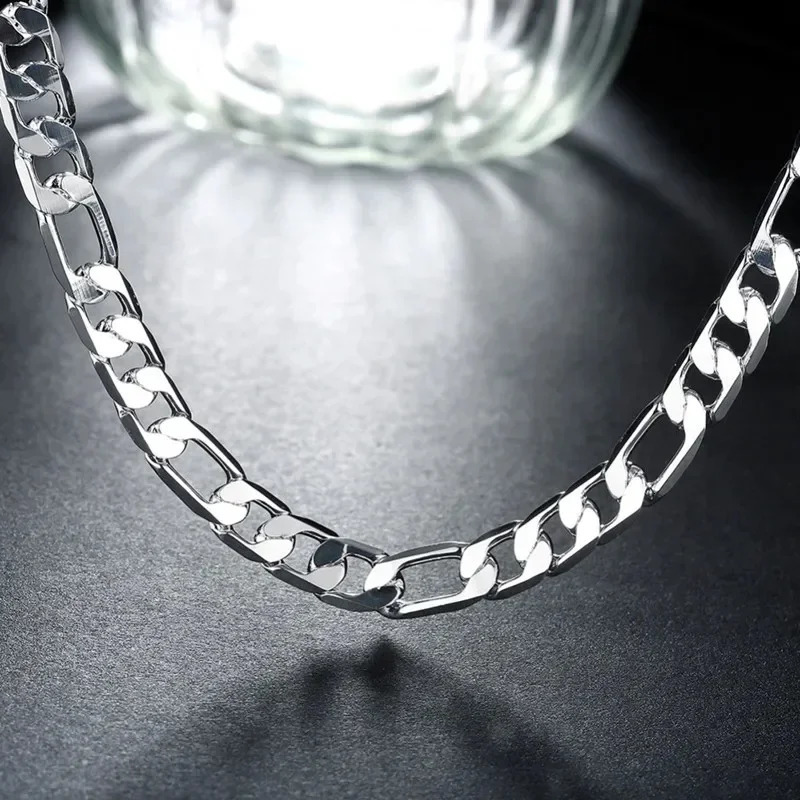Solid 925 Sterling Silver Necklace For Men Classic 12mm Cuban Chain 1830 Inch Charm High Quality Fashion Jewelry Wedding 251013
