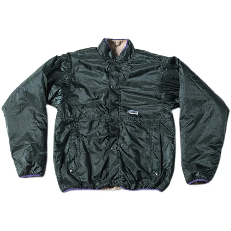 Bronson Outdoor Reversible ZipUp Fleece Jacket Vintage Fashion Mens Sherpa Outerwear 251023