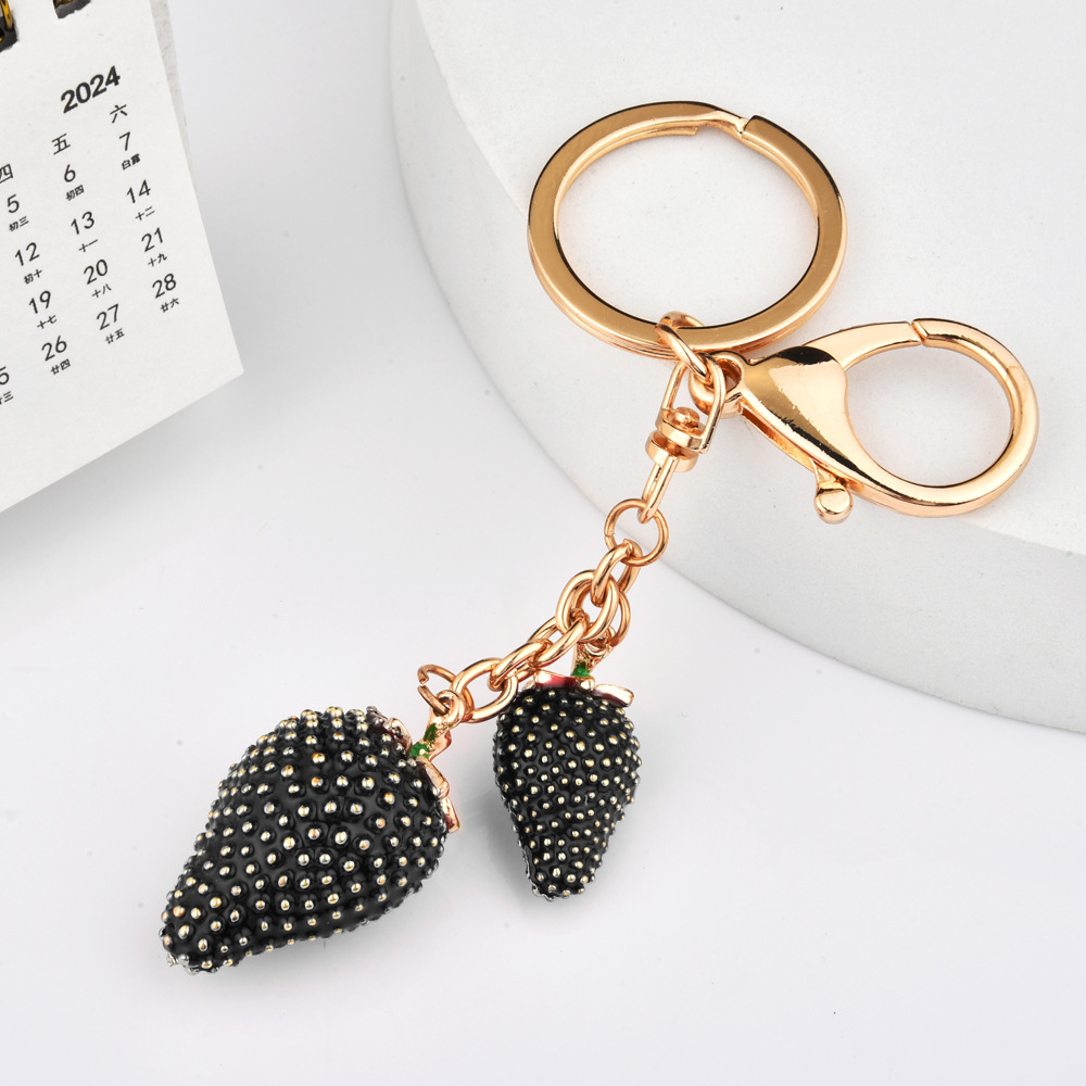 Designer keychain Strawberry pendant creative fruit cute pendant Keychain for women free shipping Valentine's Day gift Keychain wallet Birthday G