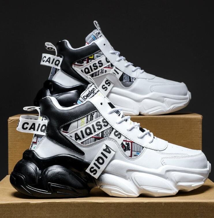 Autumn men's shoes summer high school basketball sports running shoes for teenagers casual high cut thick soled dad sneakers Z 10.23