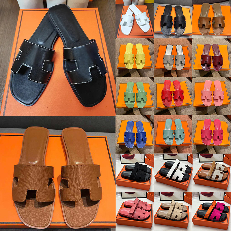 free shipping with box women slippers designer sandals flat slides stylish sliders summer beach mules outdoor comfortable sandal brown black white pink