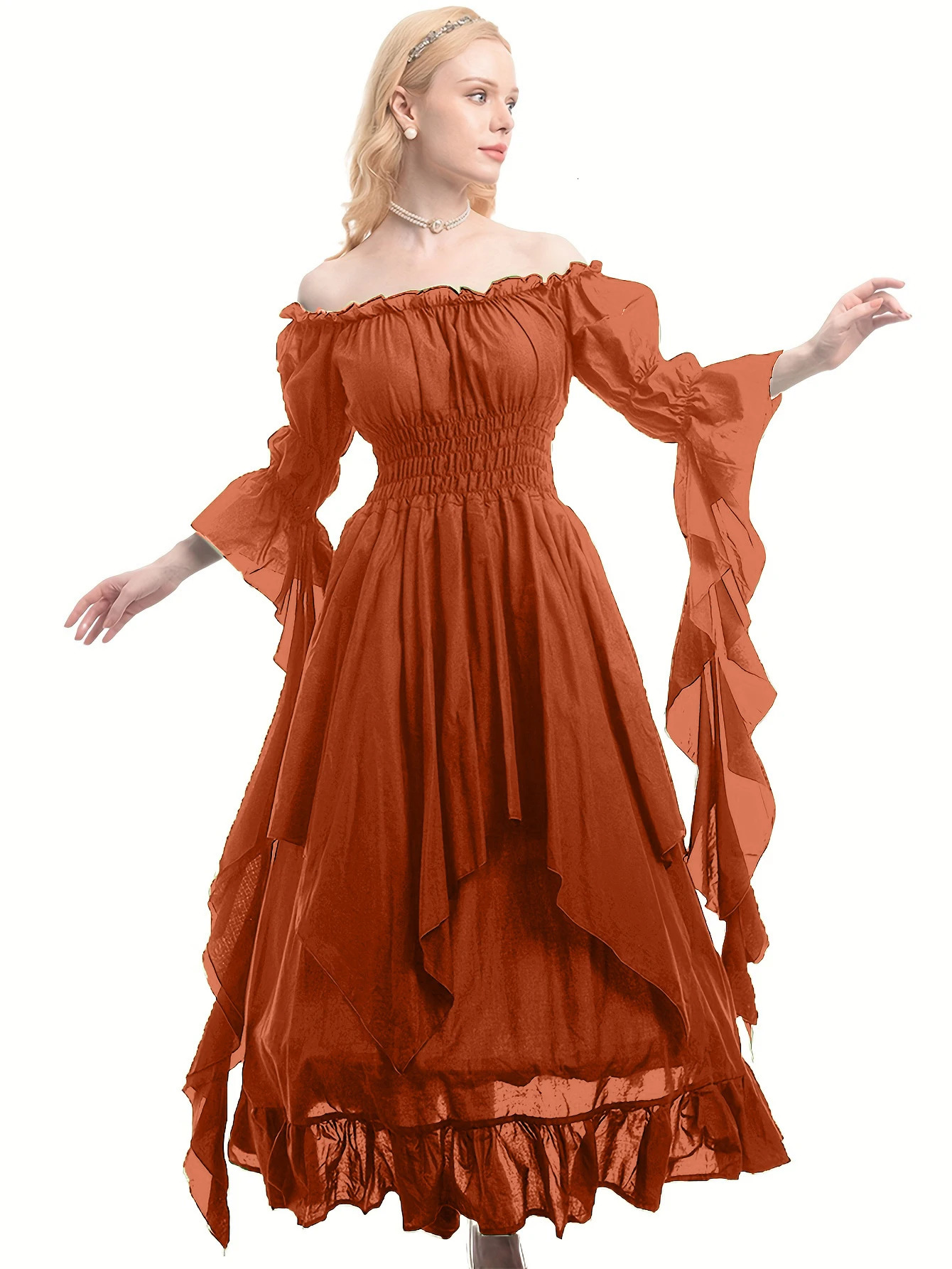 Womens Gothic Witch Dress Medieval Renaissance Costume Victorian Dress 251023