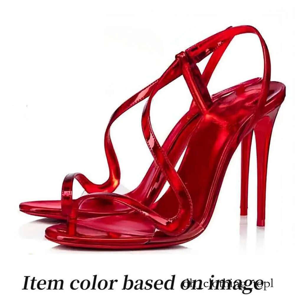With Box Dress Shoes laboutin heel Heels Padlock Pointy Naked Sandal Pointy Toe Shape Shoes Woman Designer Strap Heeled High Heels Sandals big size c36