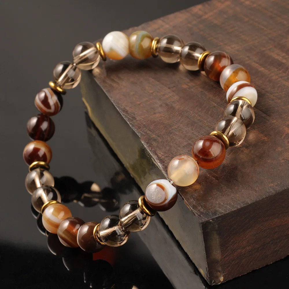 Premium Brown Beaded Bracelet Handmade Bracelet Fashionable Elastic Rope Bracelet Unisex The Gift to Give 251023