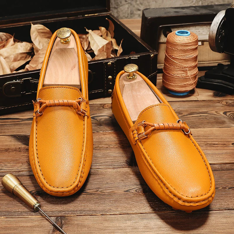 MAEDEF Summer Mens Fashion High Quality Outdoor Casual Leather Shoes Comfortable Breathable Classic Slip on Mens Shoes 251023