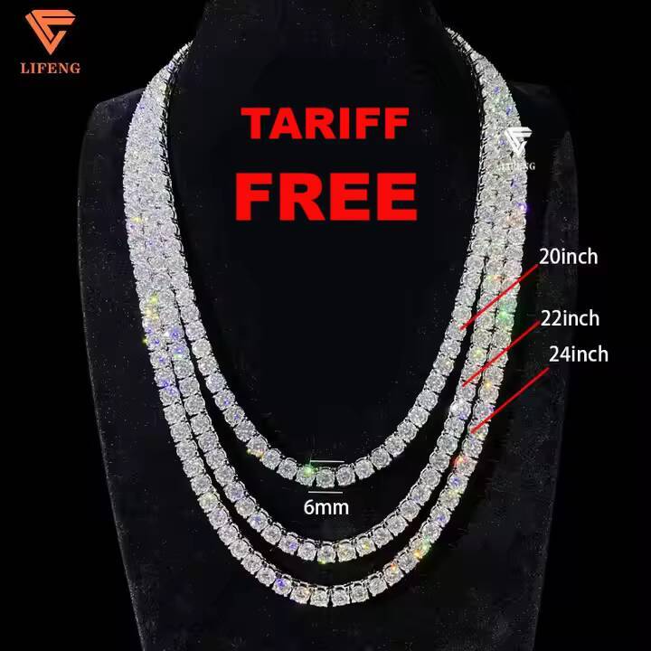 Cheapest Price D VVS Moissanite Tennis Chain S925 Silver Pass Diamond Tesst Fine Jewelry Tennis Chain Necklace Bracelet