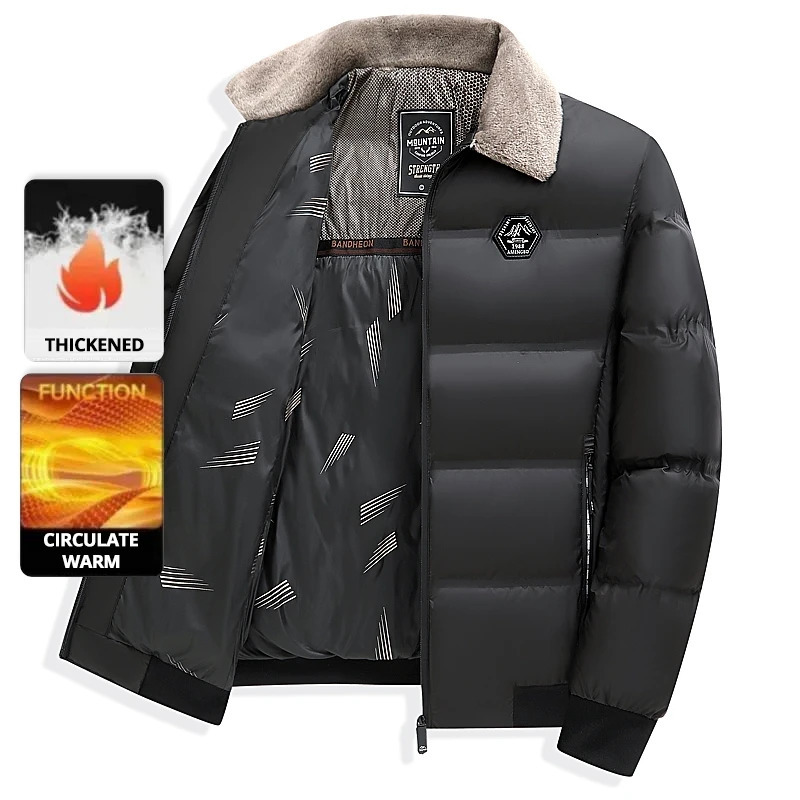 Top Grade Middleaged Mens Bubble Puffer Parka Jacket Windbreaker Coat Winter Plus Velvet Thickened Short Outerwear 251017