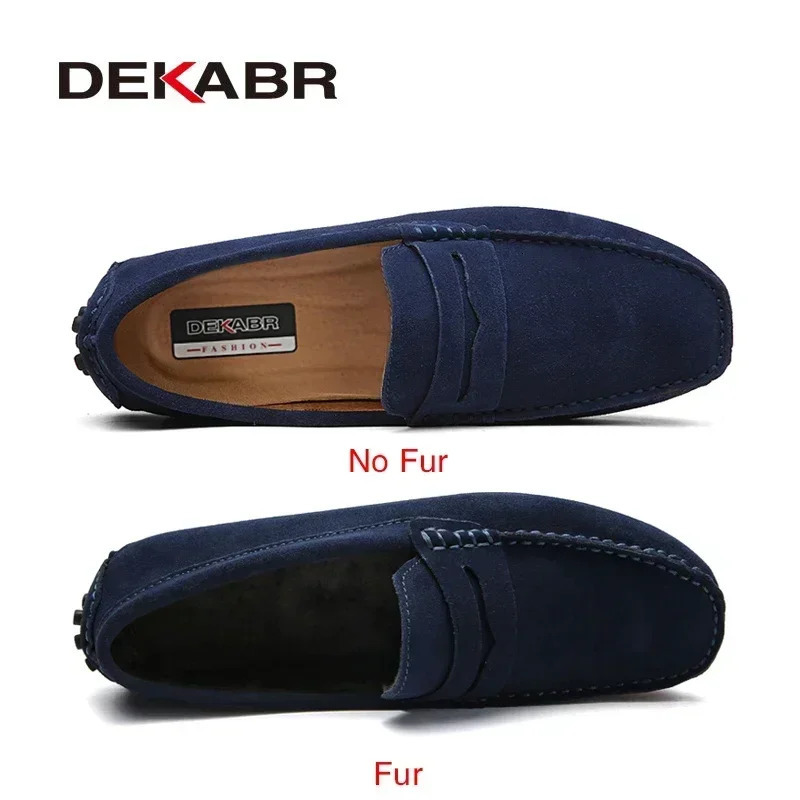 DEKABR Size 49 Men Casual Shoes Fashion Men Shoes Genuine Leather Men Loafers Moccasins Slip On Mens Flats Male Driving Shoes 251023