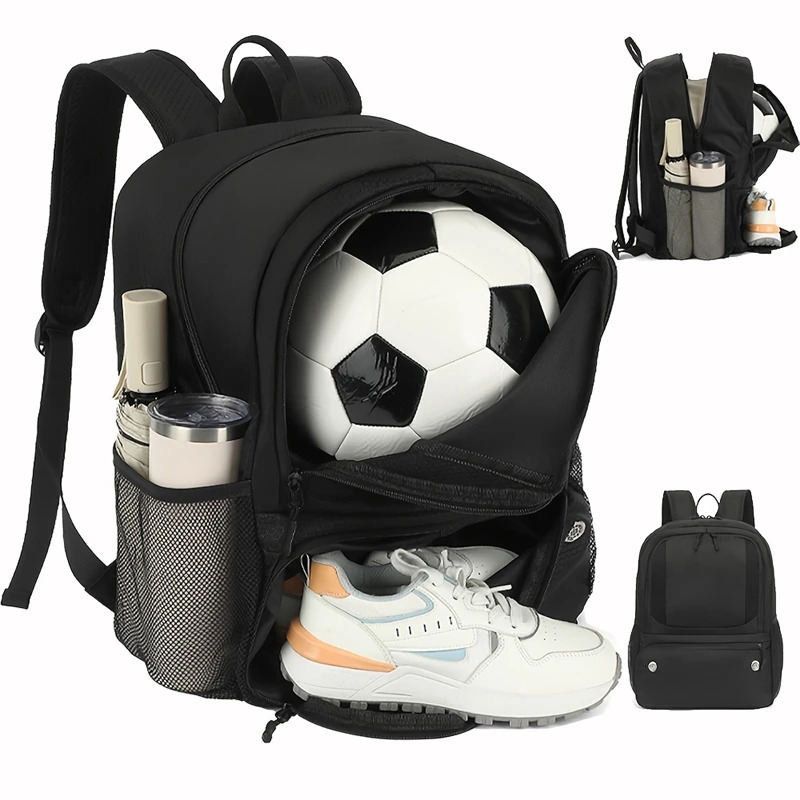 1pcs Double Compartment Sports Backpack With Ball Holder Water Resistant Equipment Bag For Soccer Basketball Volleyball Football 251021 - view 3