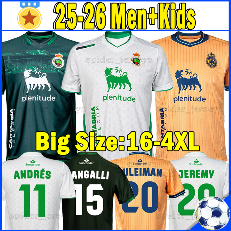 XXXL 4XL 25 26 Racing de Santander Soccer Jerseys Retro 1999 2001 VILLALIBRE ANDRES VICENTE JEREMY ARANA Football Shirts 2025 2026 CANALES Men Uniforms kids kits sets