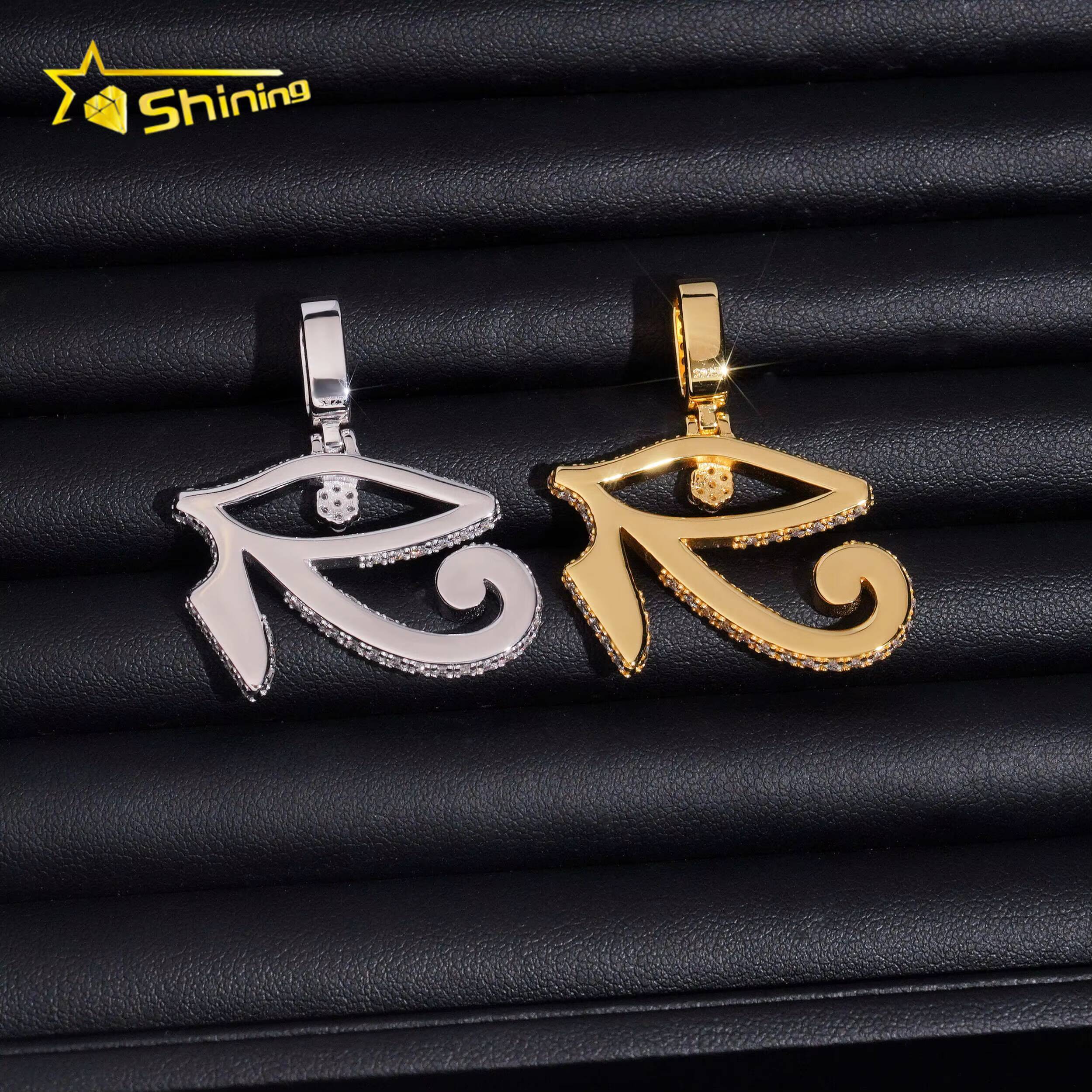 Fine Jewelry 925 Sterling Silver Moissanite Eye Design Hip Hop Pendant Custom Pass Diamond Tester Gold Plated Moissanite Pendant