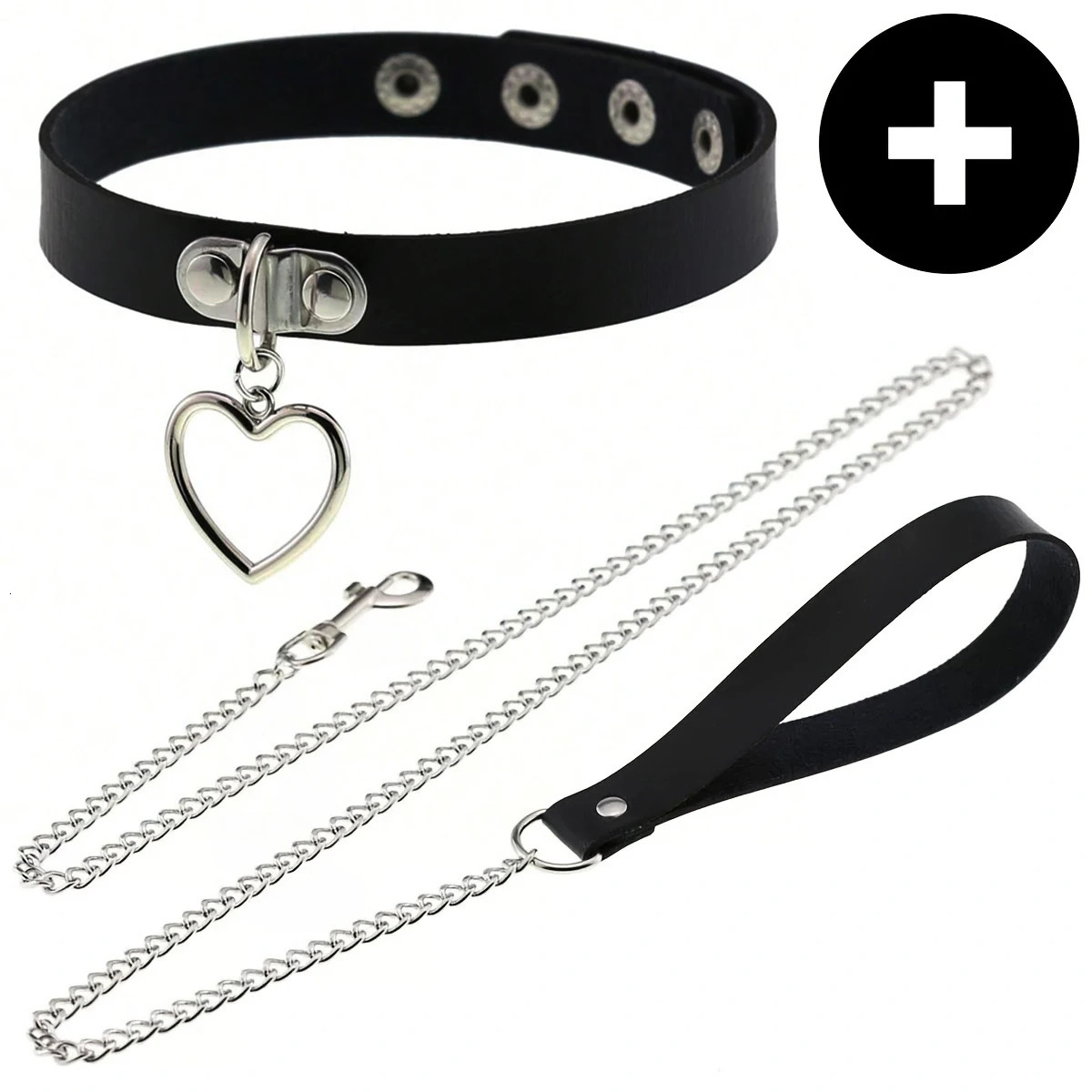 Gothic Punk Pu Leather Choker With Leash Adjustable Collar Necklace For Women Perfect For Halloween Everyday Wear 251023