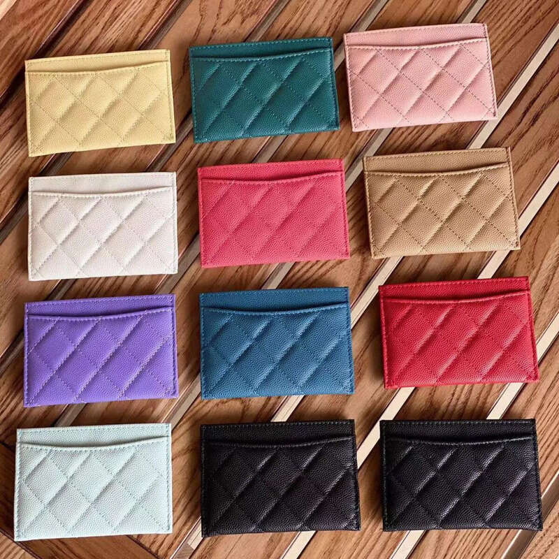 Genuine Leather Luxury Designers small purse wallet caviar key pouch Card Holders Coin Purses Key Wallets fashion zip womens men keychain heart card case 028