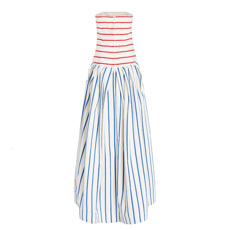 Flaxmaker Fashion Womens Dresses Casual Women Striped Print Sling Maxi Dress Round Neck Sleeveless Long Dress Vestidos Dresses 251023